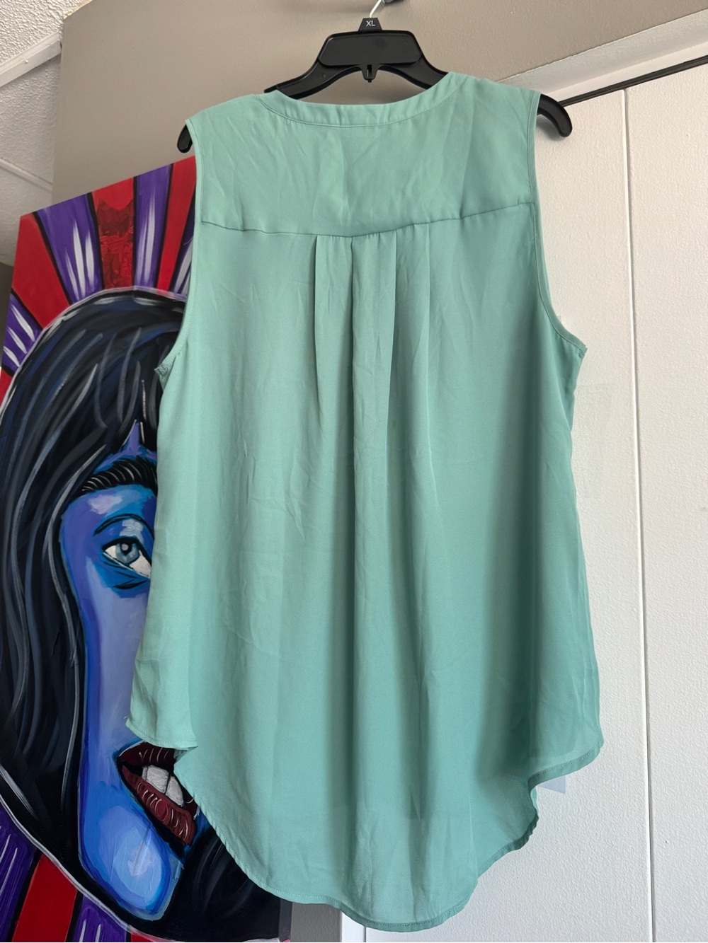 Torrid Sage Green Georgette Sleeveless Hi-Low Button Top sz 1X - Picture 5 of 8